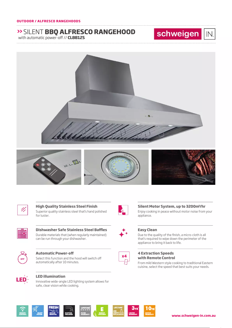 Página 1 del manual Ficha técnica Schweigen CL8812S