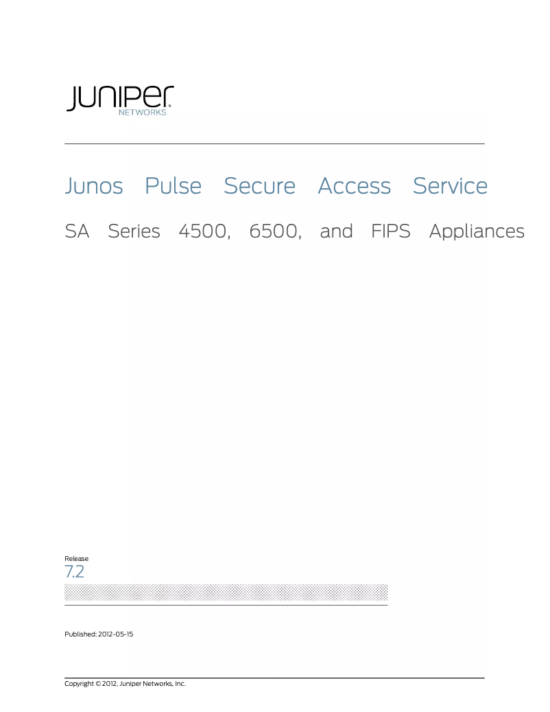 Page 1 de la notice Manuel utilisateur Juniper SA6500FIPS