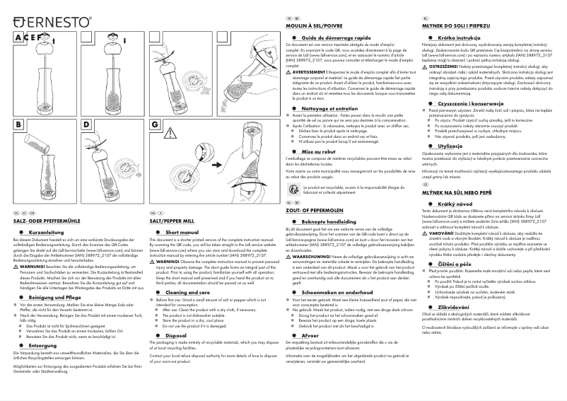 Page n°1 - Manuel utilisateur Ernesto HG08844A