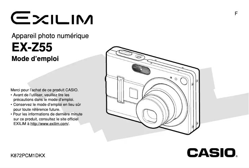 Image de la première page du manuel de l'appareil Exilim EX-Z55