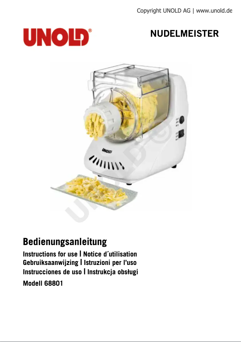 Image de la première page du manuel de l'appareil Nudelmeister 68801
