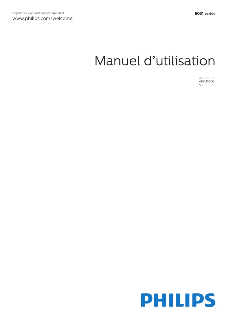 Image de la première page du manuel de l'appareil 6000 series 43PUS6031