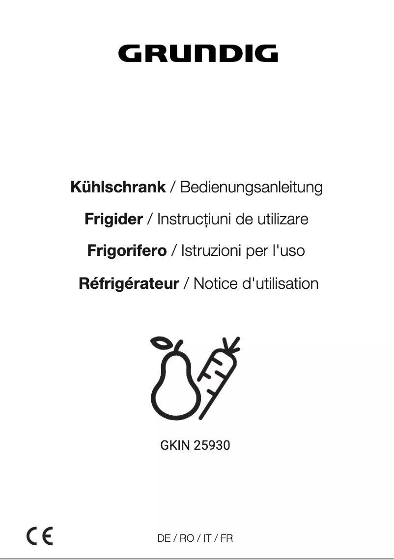 Page 1 de la notice Manuel utilisateur Grundig GKIN 25930