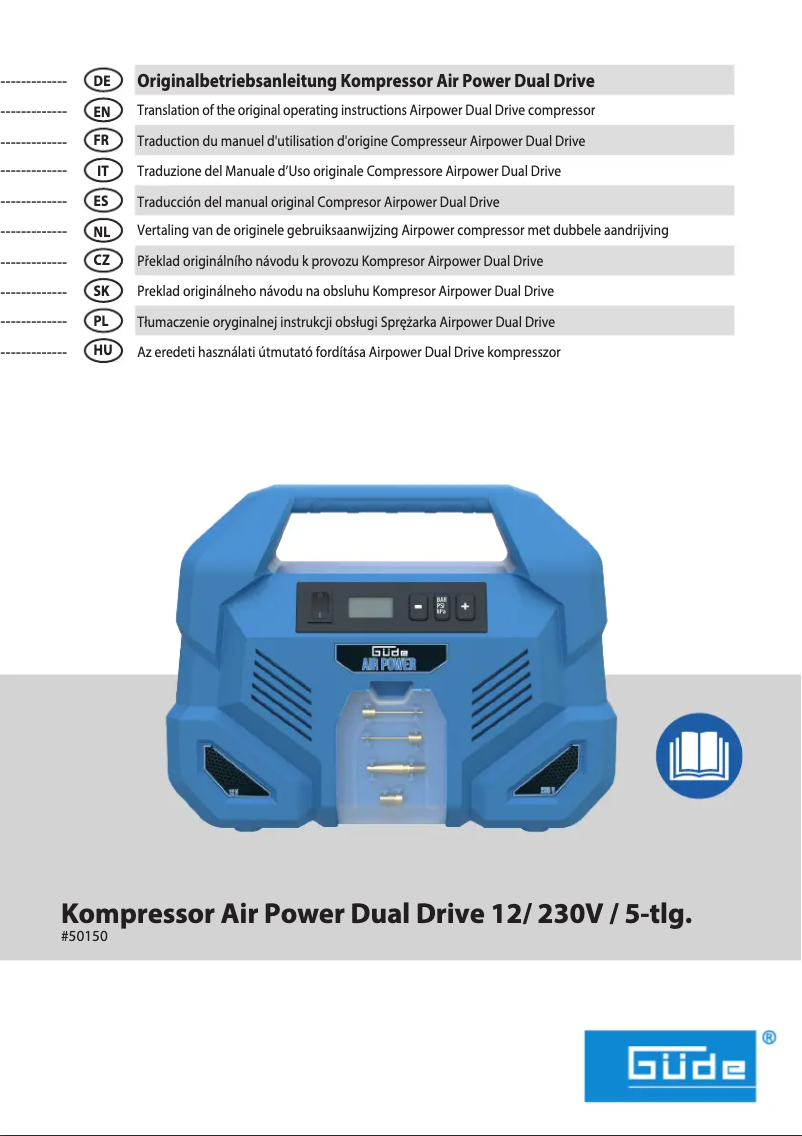 Page 1 de la notice Manuel utilisateur Güde Airpower Dual Drive 12/230V/5-tlg.