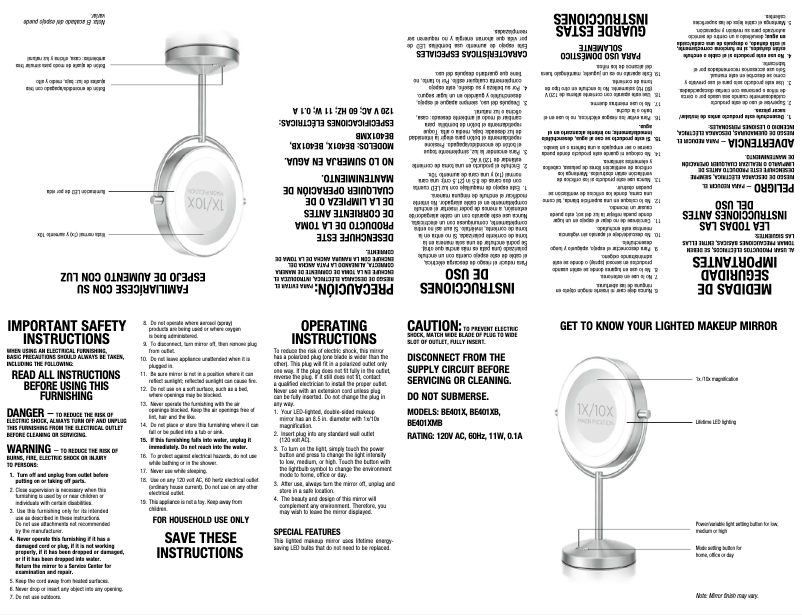 Page 1 de la notice Manuel utilisateur Conair BE401XMB