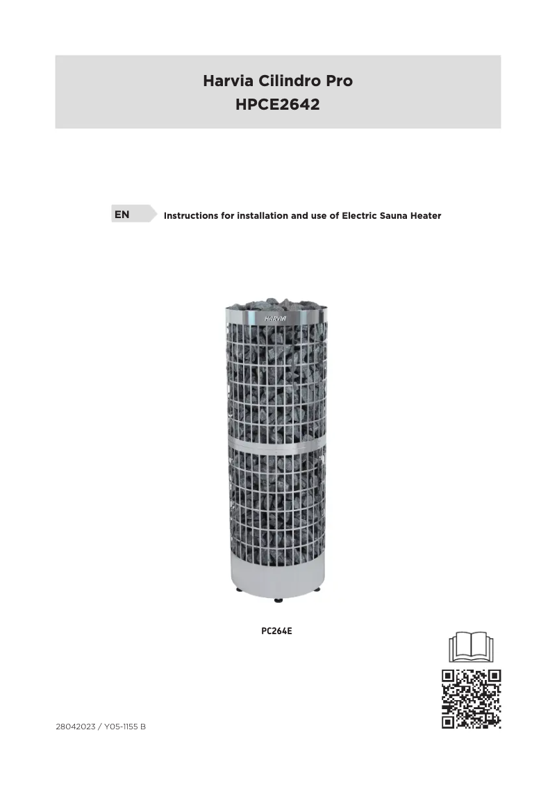 Page 1 de la notice Manuel utilisateur Harvia Cilindro Pro HPCE2642