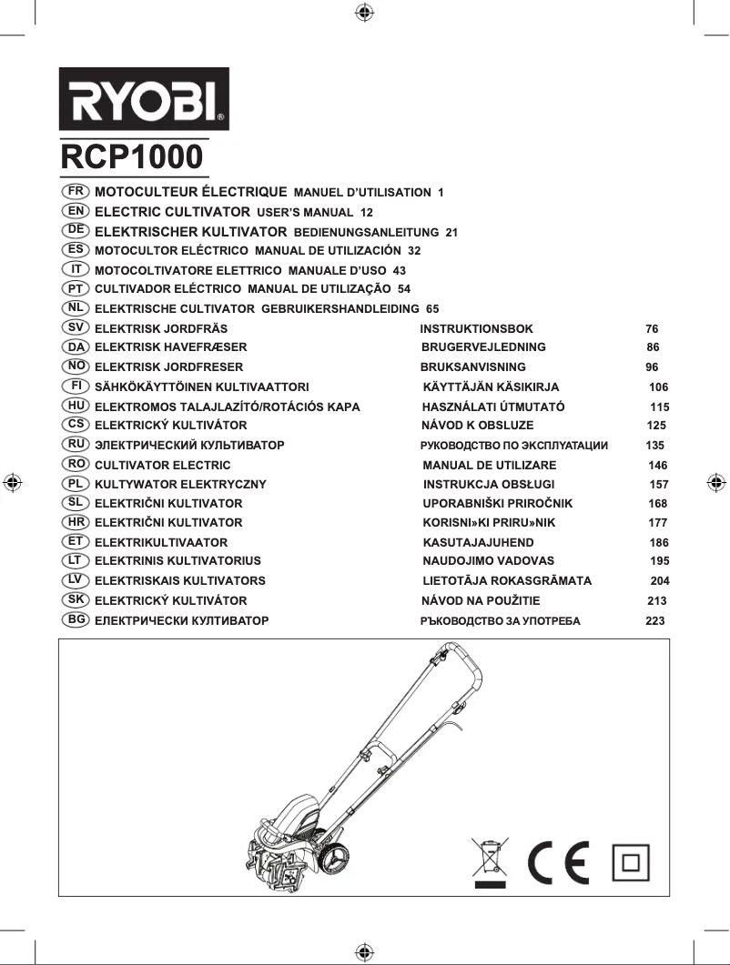 Page 1 de la notice Manuel utilisateur RYOBI RCP1000