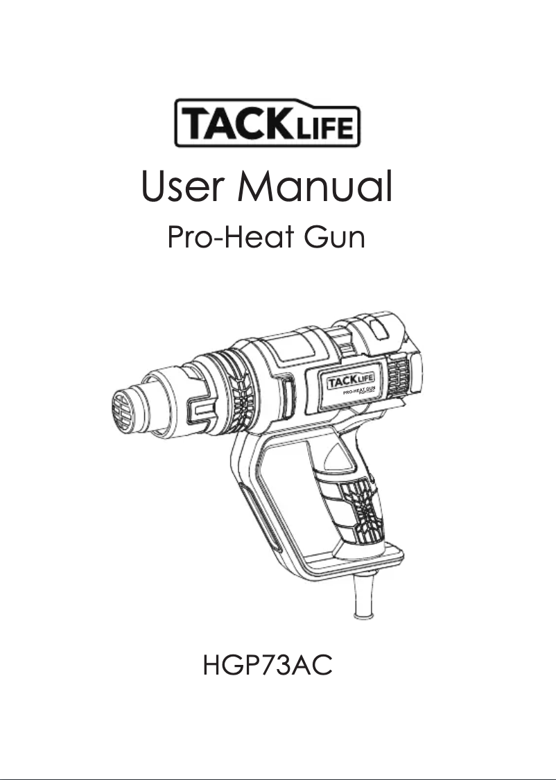 Page 1 de la notice Manuel utilisateur Tacklife HGP73AC