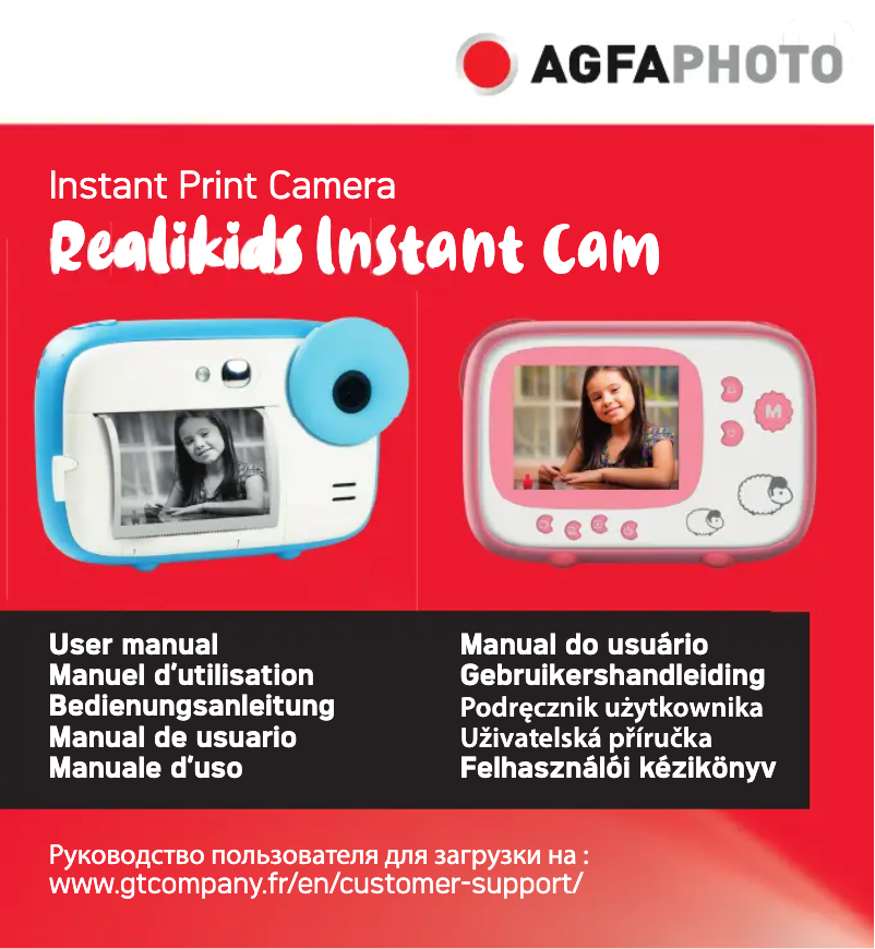 Page 1 de la notice Manuel utilisateur AgfaPhoto Realikids Instant Cam
