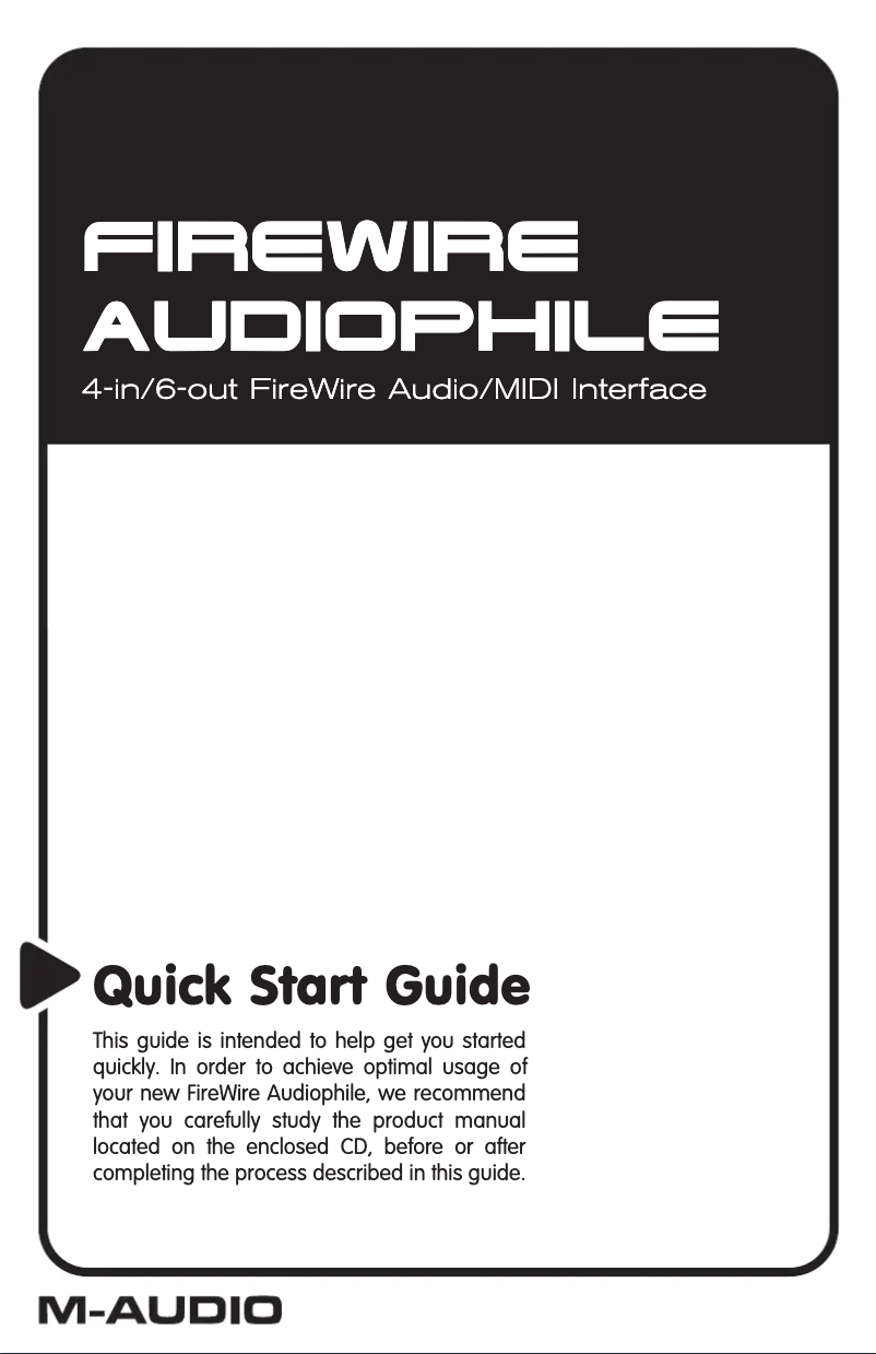 Page n°1 - Manuel utilisateur M-Audio FireWire Audiophile