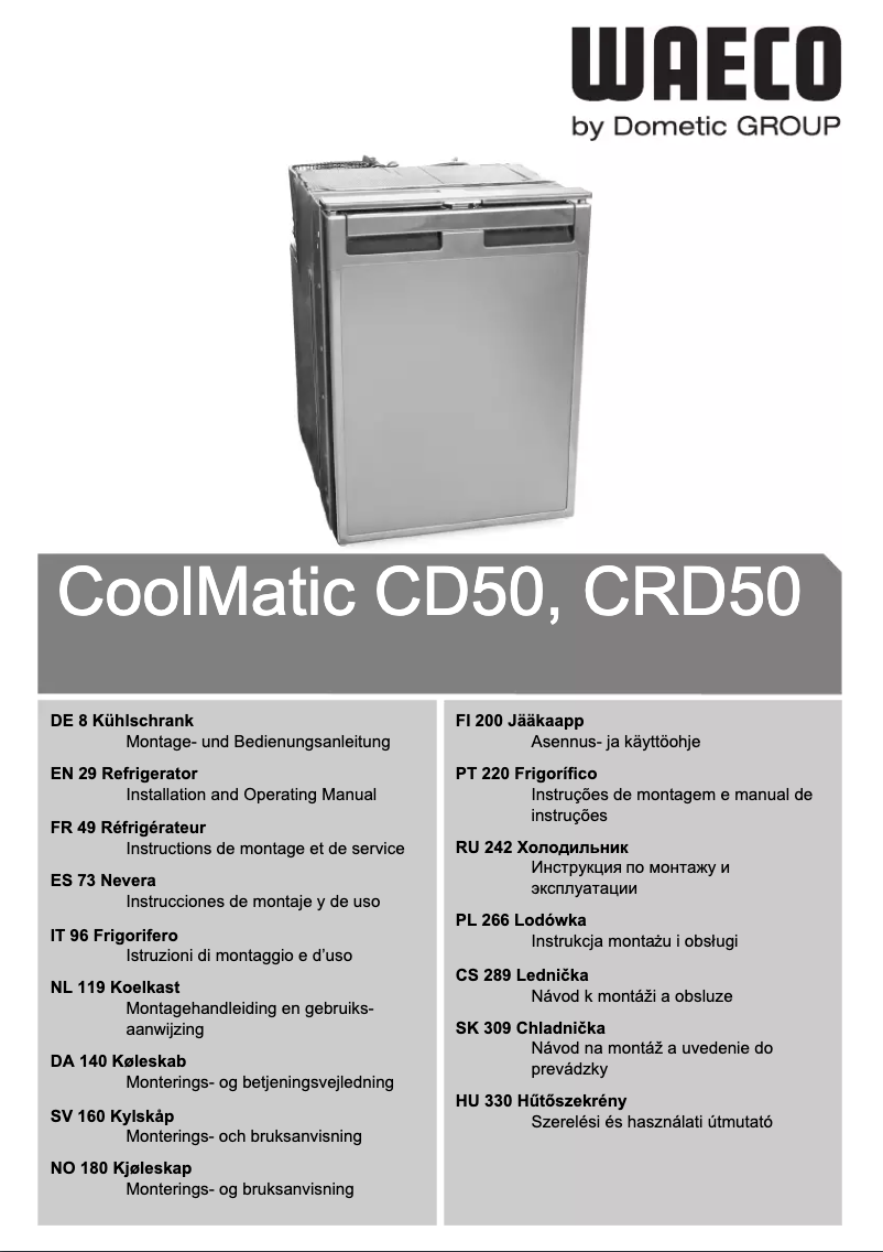 Image de la première page du manuel de l'appareil CoolMatic CRD 50
