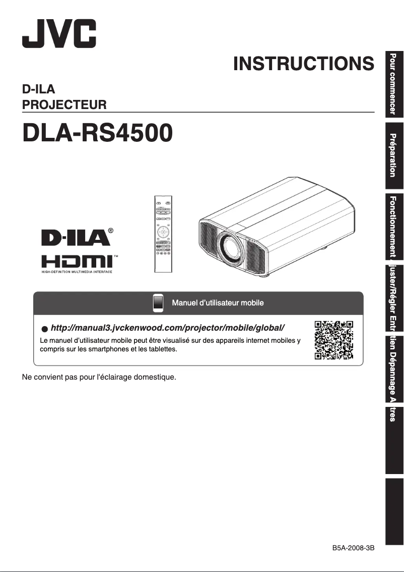 Page 1 de la notice Manuel utilisateur JVC DLA-RS4500K