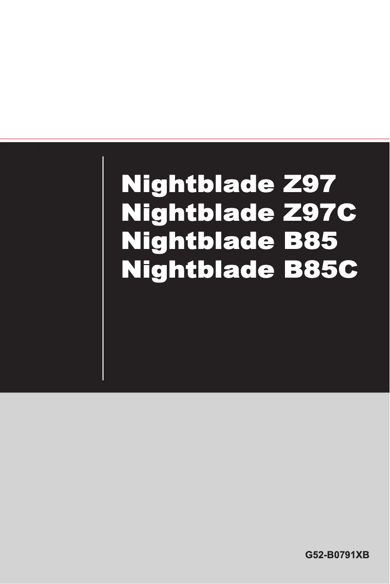Page n°1 - Manuel utilisateur MSI Nightblade B85C-204EU