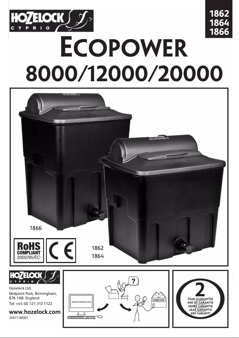 Page 1 de la notice Manuel utilisateur Hozelock 1862