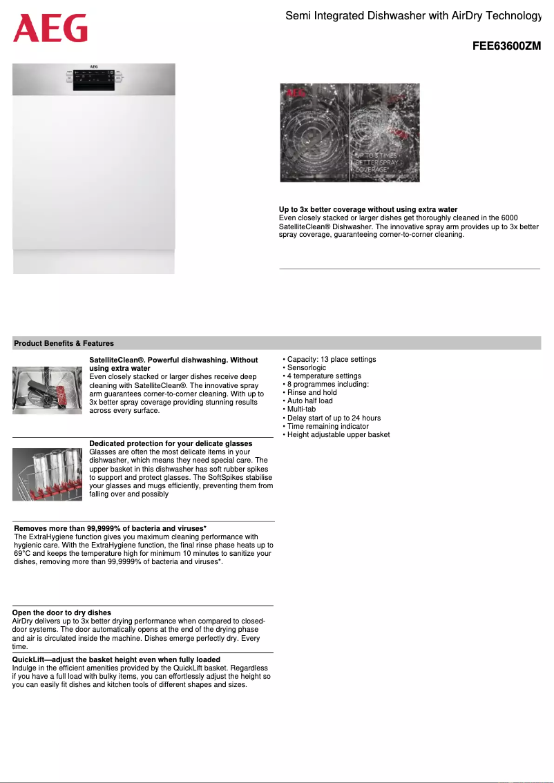 Página 1 del manual Ficha técnica AEG FEE63600ZM