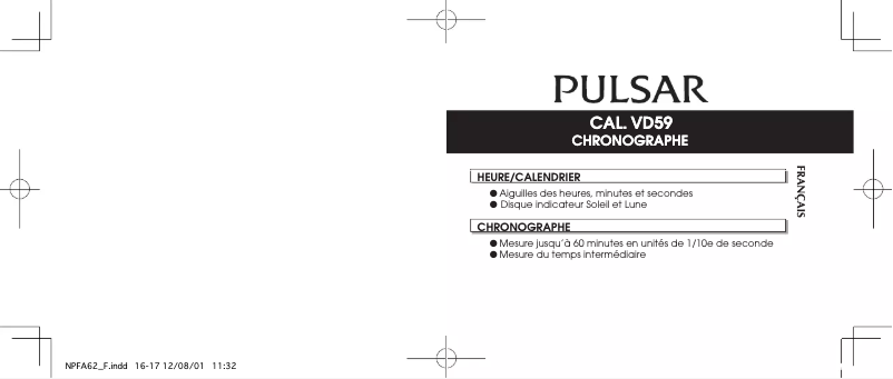 Image de la première page du manuel de l'appareil VD59