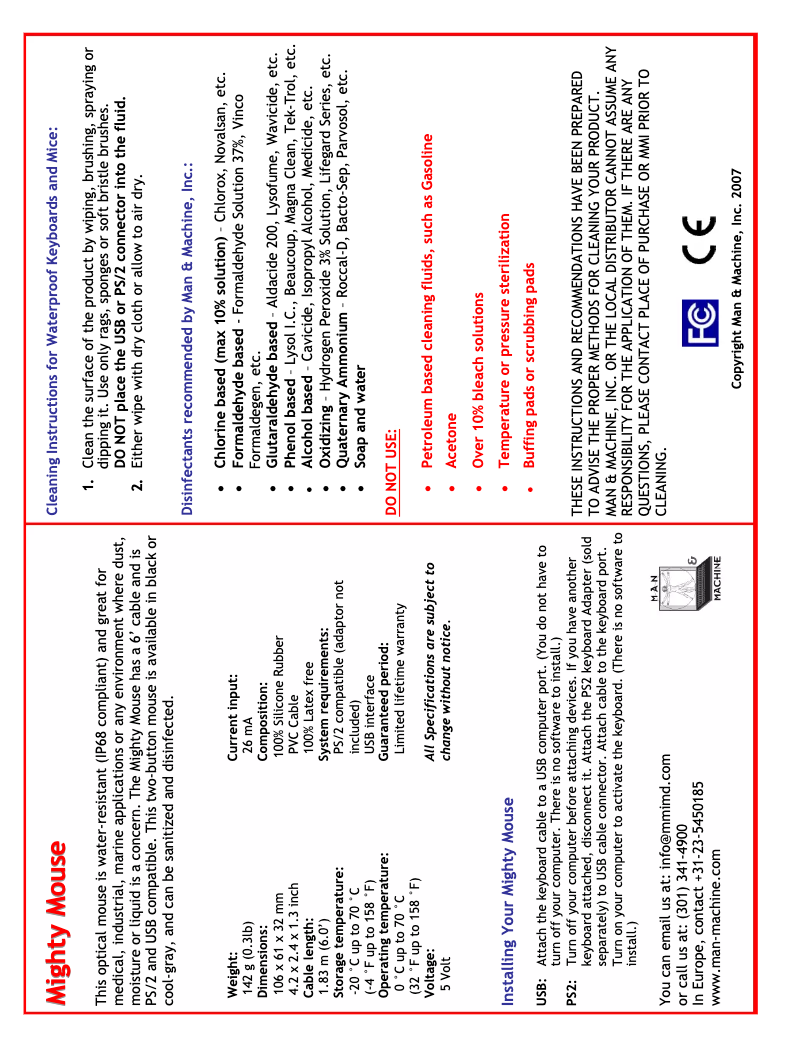 Image de la première page du manuel de l'appareil Mighty Mouse 5