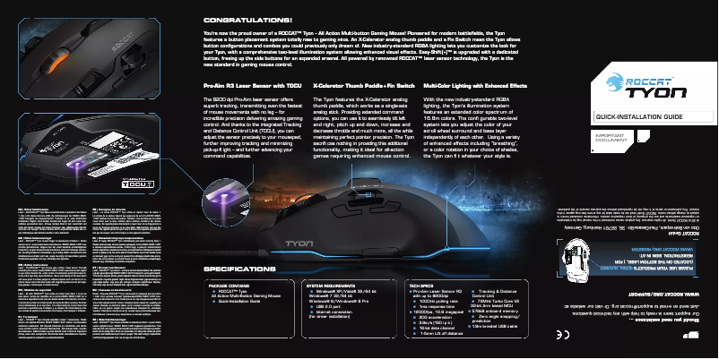 Página 1 del manual Manual de usuario Roccat Tyon