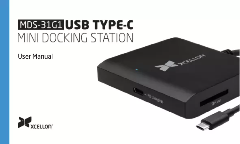 Page 1 de la notice Manuel utilisateur Xcellon Mini Docking Station