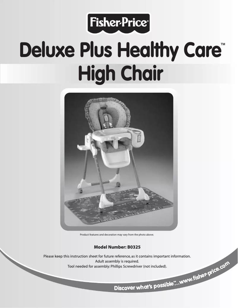 Page n°1 - Manuel utilisateur Fisher Price Deluxe Plus Healthy Care B0325