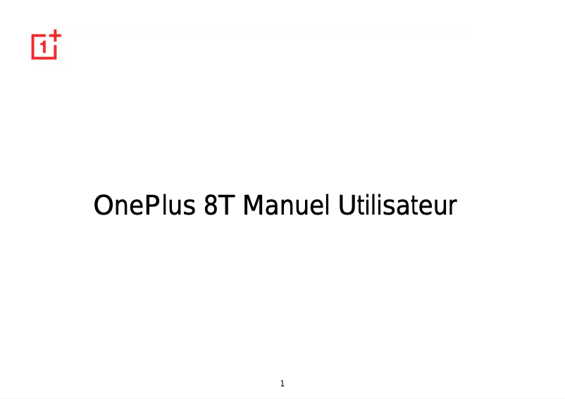 Page n°1 - Manuel utilisateur OnePlus 8T