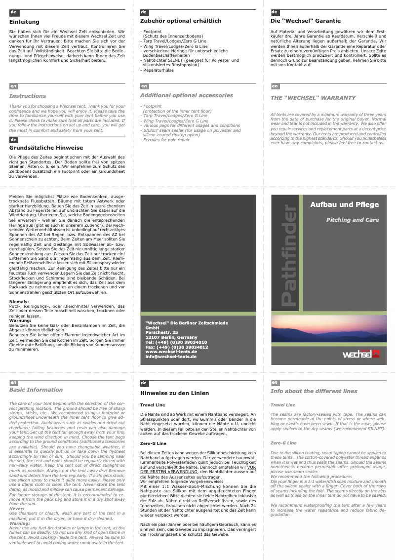 Página 1 del manual Manual de usuario Wechsel Pathfinder