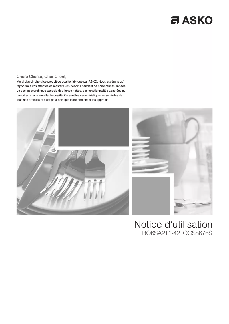 Page 1 de la notice Manuel utilisateur Asko OCS8676S