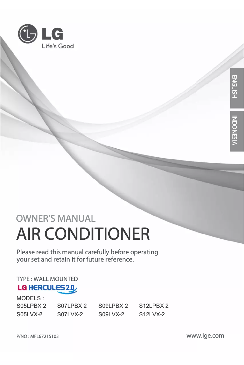 Page 1 de la notice Manuel utilisateur LG SN09LPBX-2
