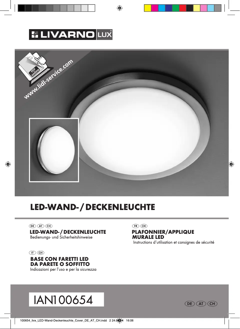Page 1 de la notice Manuel utilisateur Livarno Lux IAN 100654