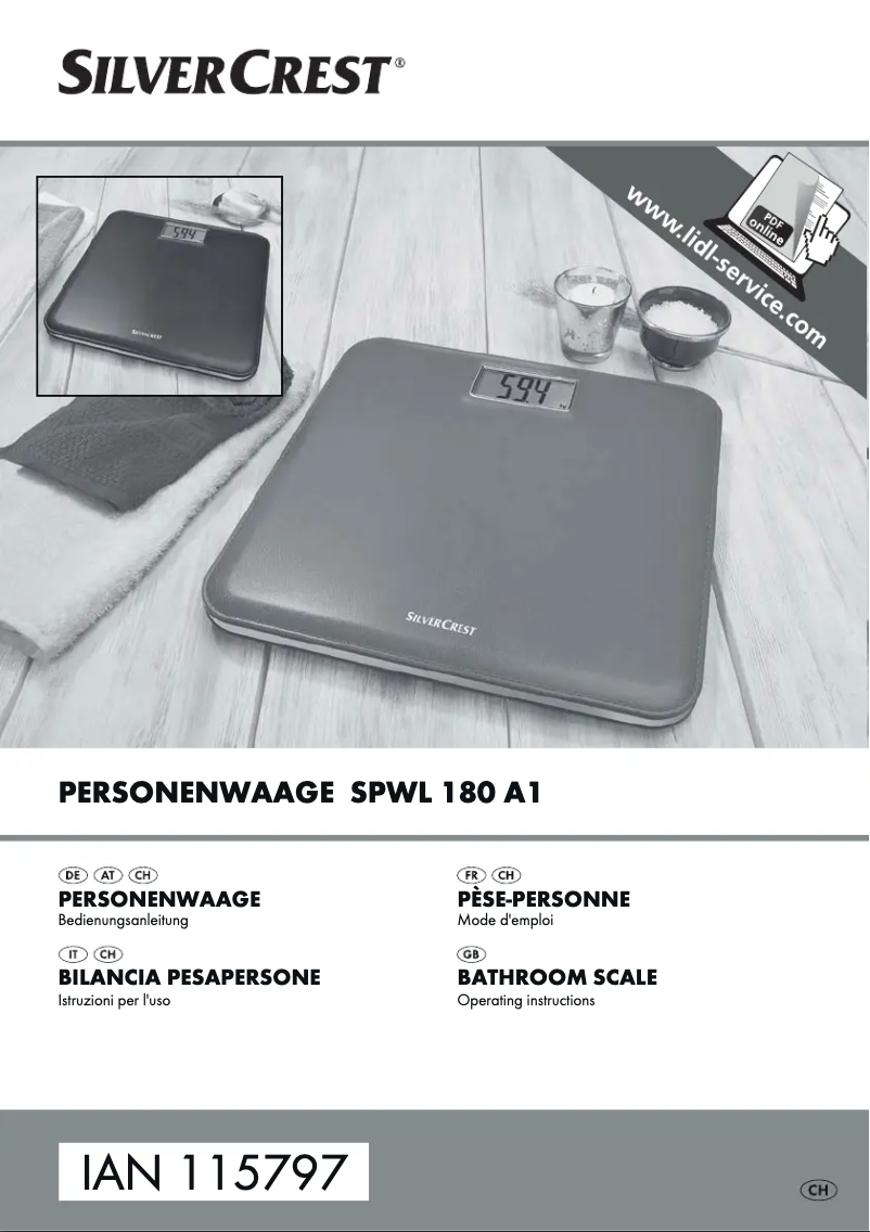 Página 1 del manual Manual de usuario SilverCrest SPWL 180 A1