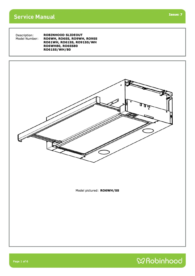 Page n°1 - Manuel utilisateur Robinhood RO 900