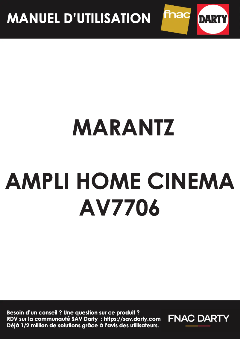 Page 1 de la notice Manuel utilisateur Marantz AV7706