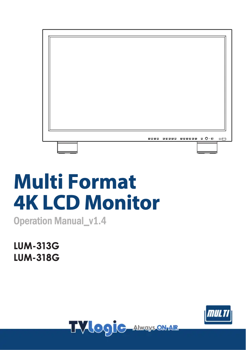 Page n°1 - Manuel utilisateur TVLogic LUM-313G