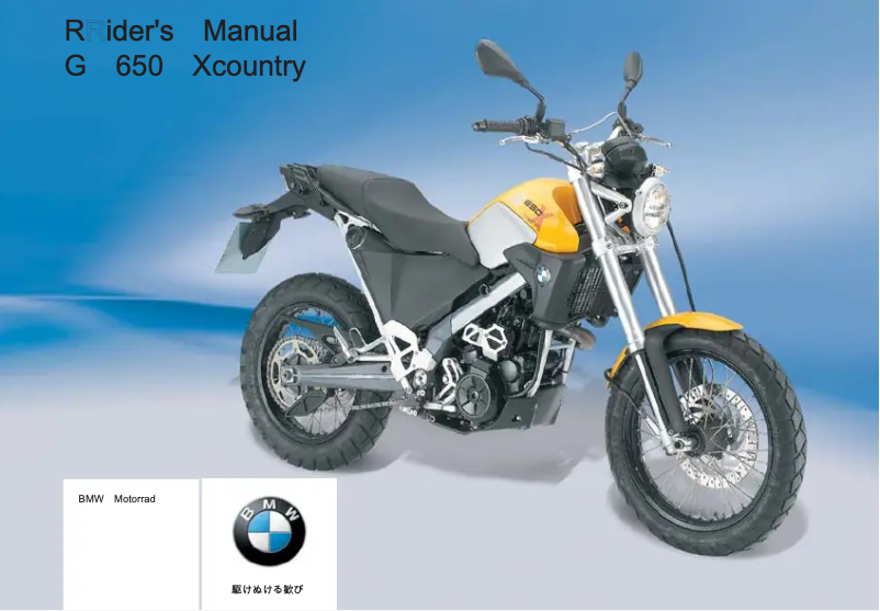 Page 1 de la notice Manuel utilisateur BMW G 650 Xcountry (2008)