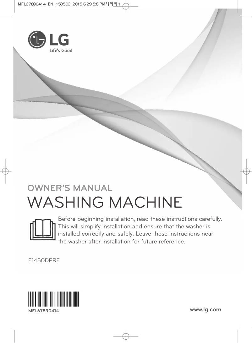 Page n°1 - Manuel utilisateur LG F1450DPRE