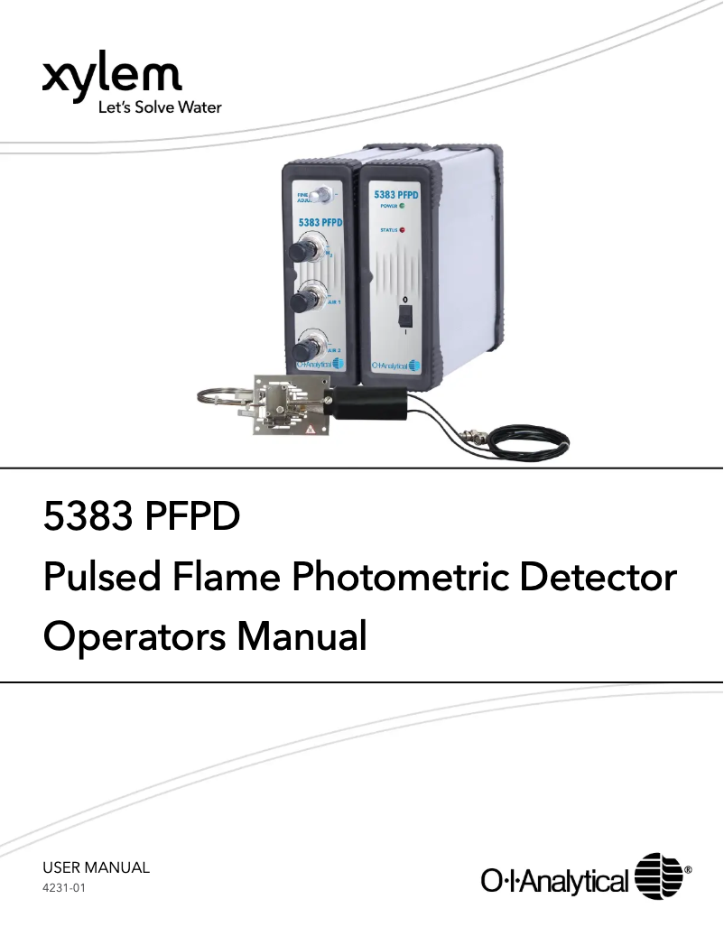 Page n°1 - Manuel utilisateur OI-Analytical 5383 PFPD