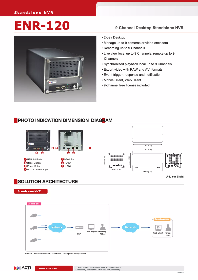 Page n°1 - Brochure ACTi ENR-120