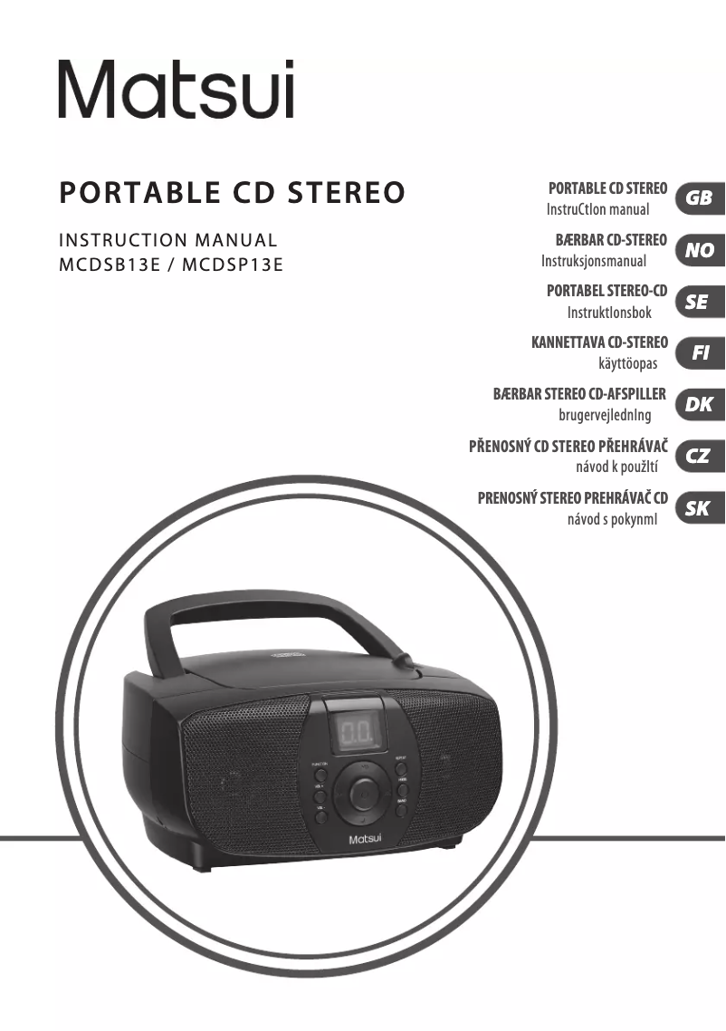 Página 1 del manual Manual de usuario Matsui MCDSB13E