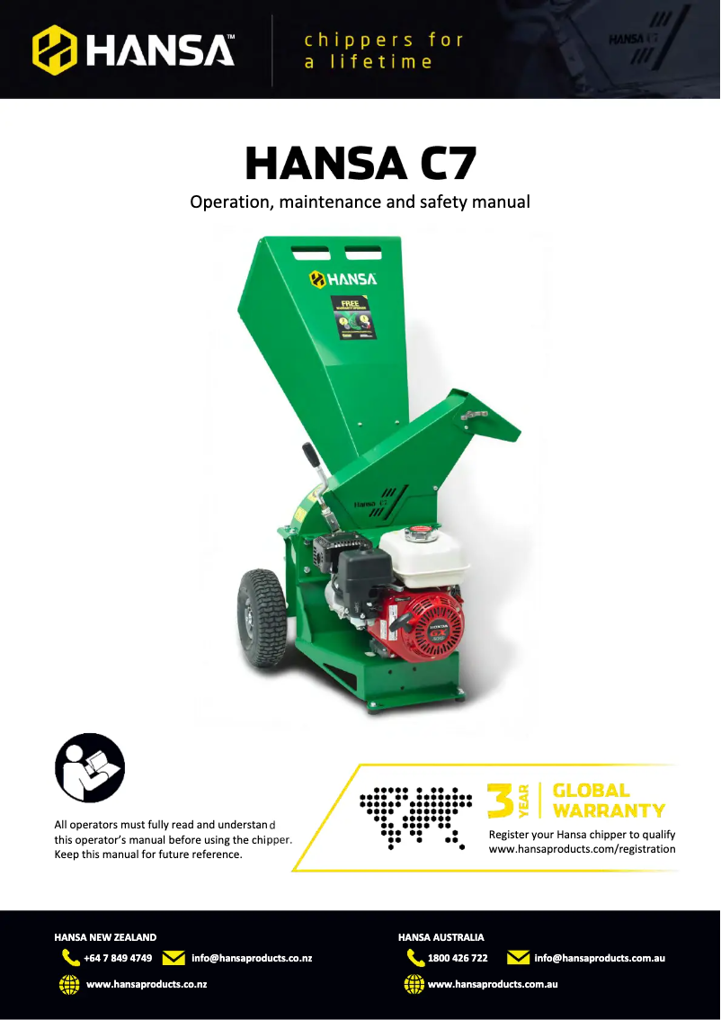 Page n°1 - Manuel utilisateur Hansa C7