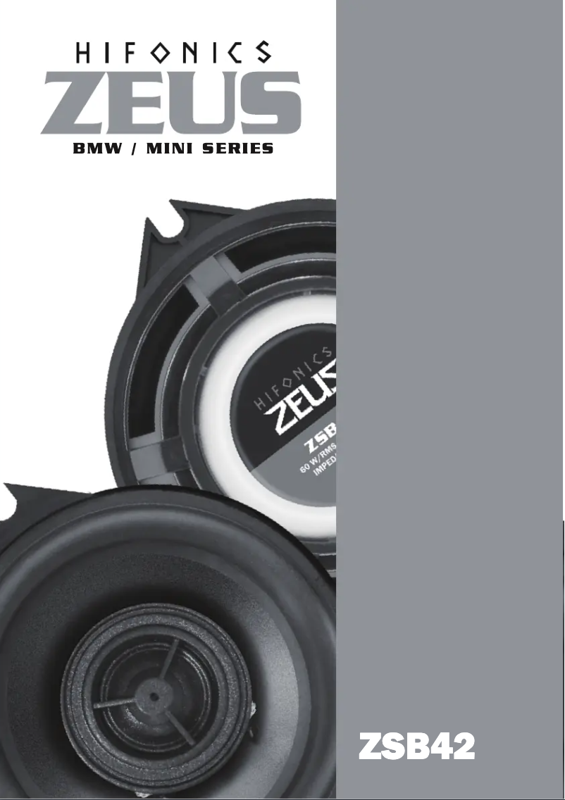 Page 1 de la notice Manuel utilisateur Hifonics Zeus ZSB42