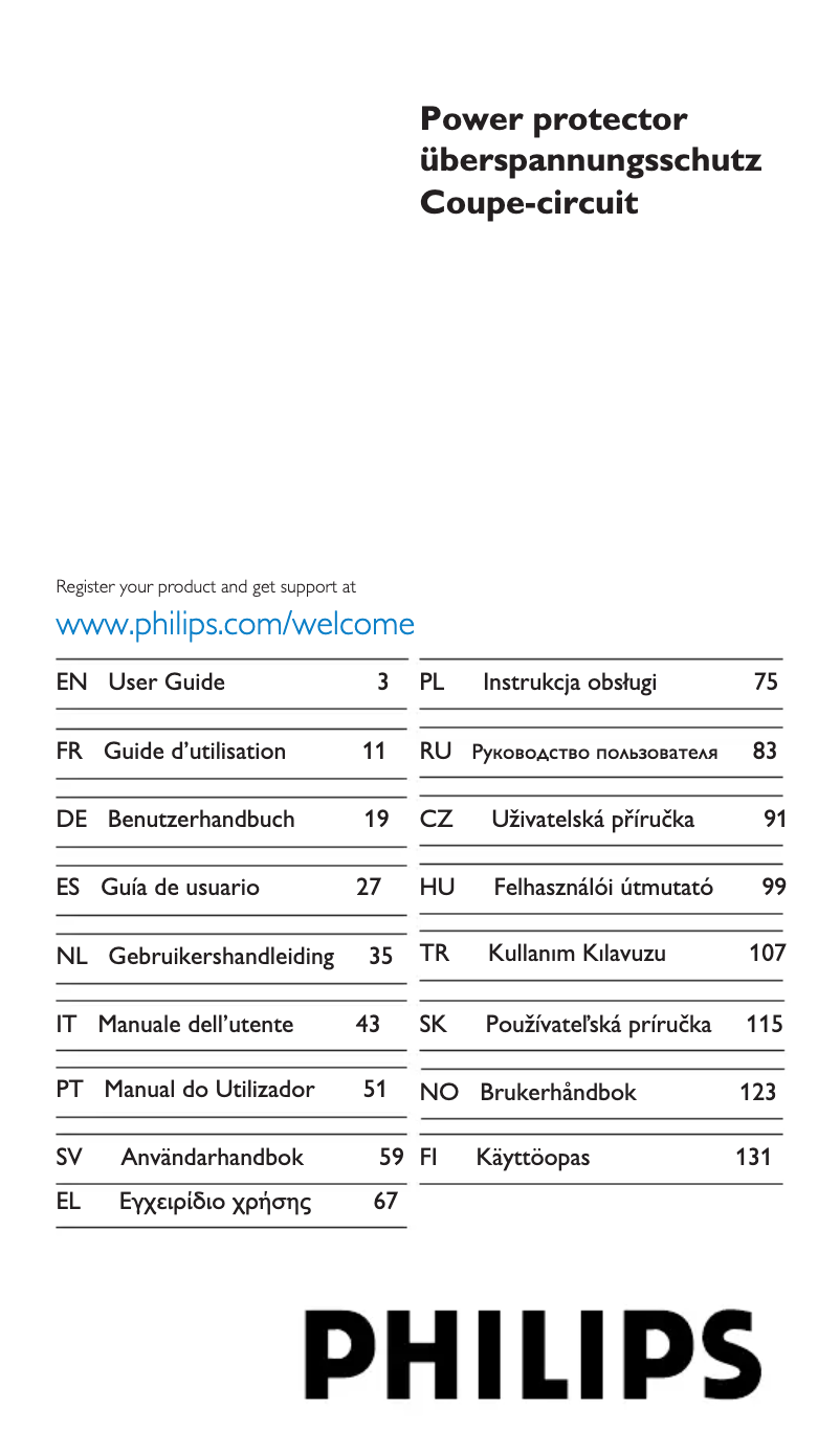 Page 1 de la notice Manuel utilisateur Philips SPR5540