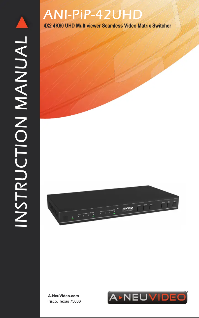 Page n°1 - Manuel utilisateur A-NeuVideo ANI-PIP-42UHD