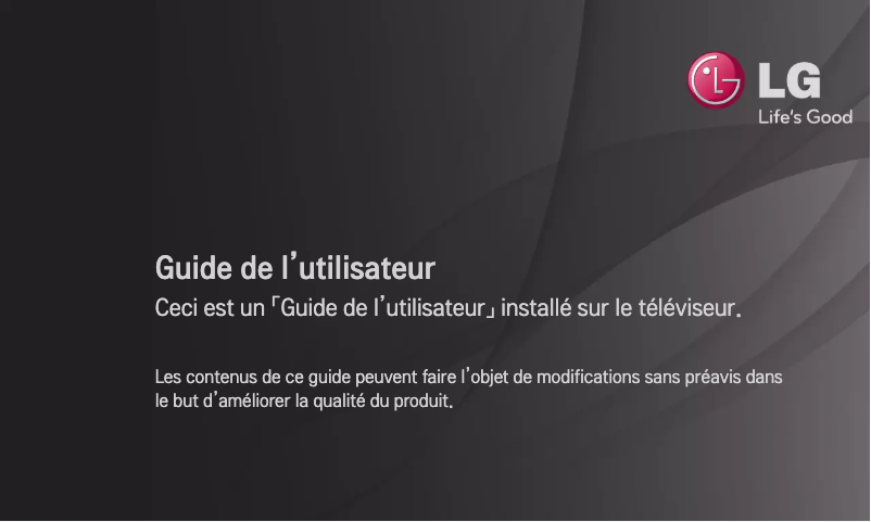 Page n°1 - Manuel utilisateur LG 47LN549C