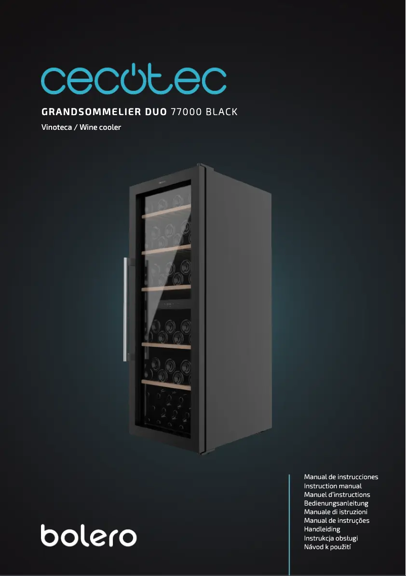 Página 1 del manual Manual de usuario Cecotec Bolero GrandSommelier Duo 77000