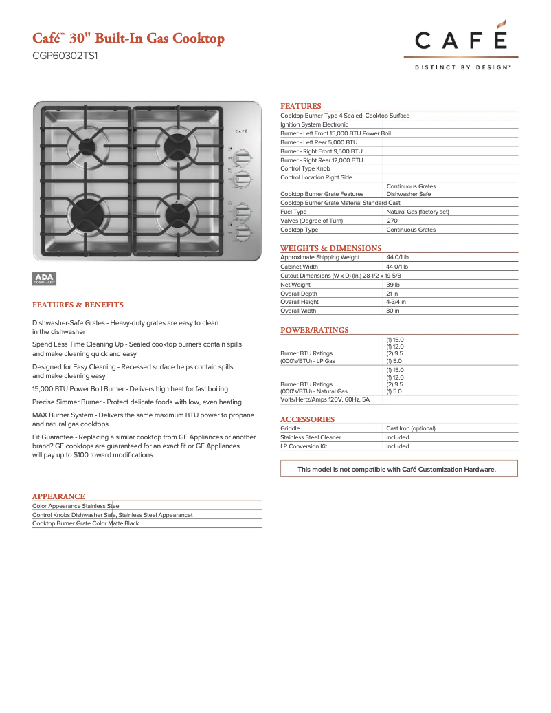 Image de la première page du manuel de l'appareil Café CGP60302TS1