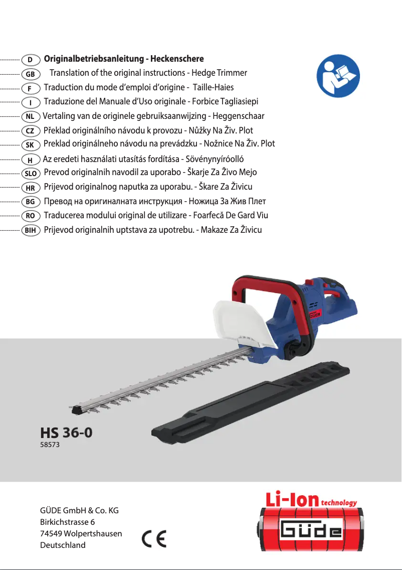 Página 1 del manual Manual de usuario Güde HS 36-0