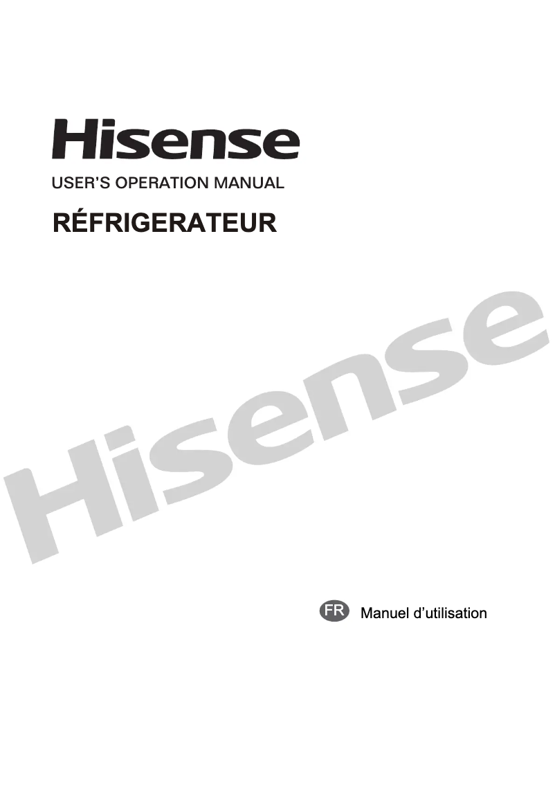 Page 1 de la notice Manuel utilisateur Hisense FC34D6AWE