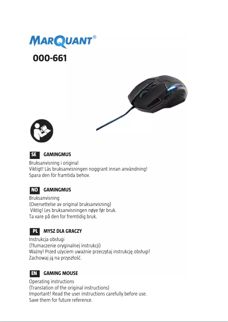 Page n°1 - Manuel utilisateur Marquant 000-661