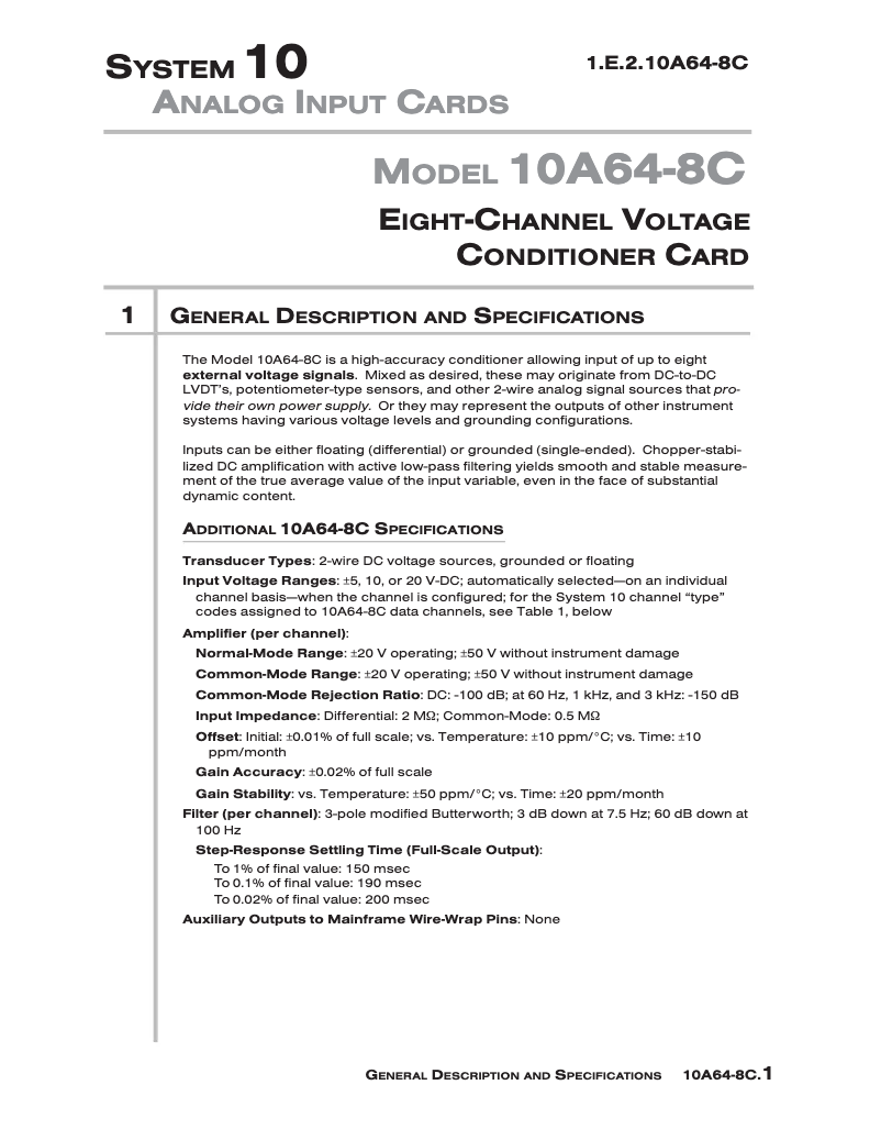 Page n°1 - Manuel utilisateur Daytronic 10A64-8C