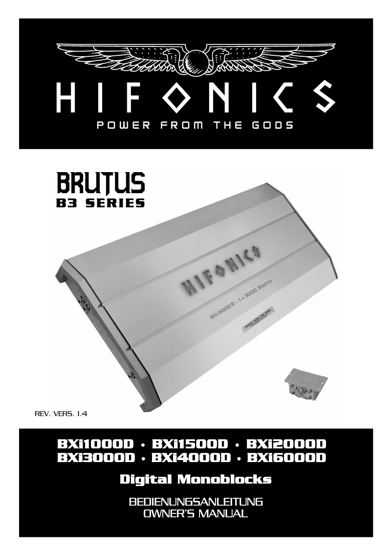 Page 1 de la notice Manuel utilisateur Hifonics BXI6000D